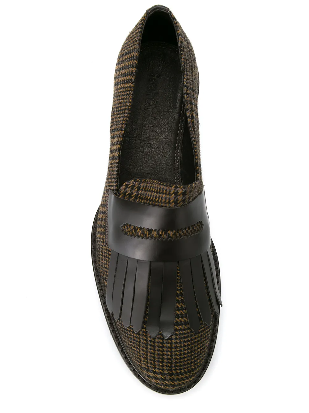 Sarah Chofakian fringed loafers Brown