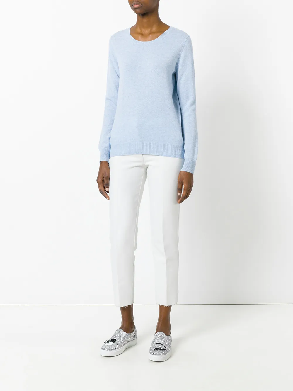 N.Peal cashmere plain sweatshirt Blauw