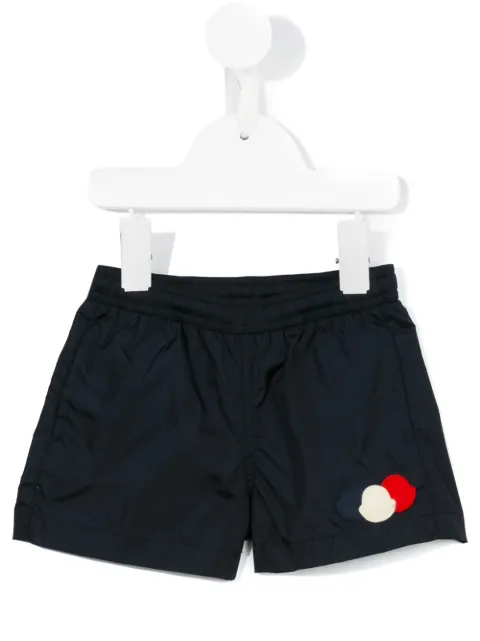 Moncler Kids 로고 아플리케 스윔 쇼츠 - Farfetch