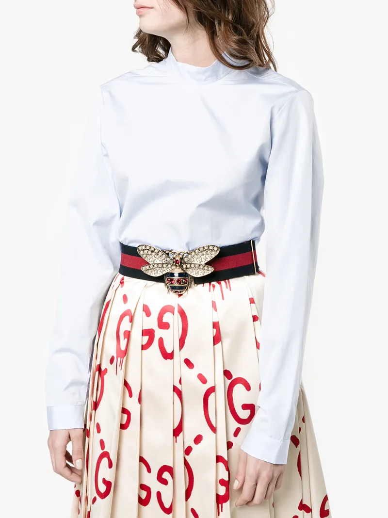 Gucci bee embellished web belt