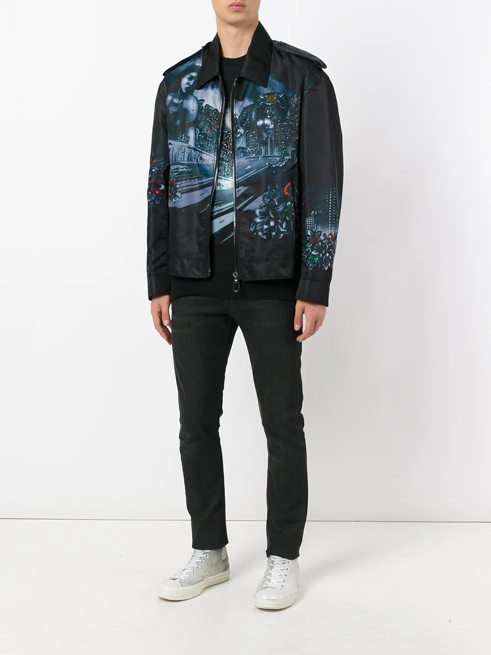 Lanvin printed jacket Zwart