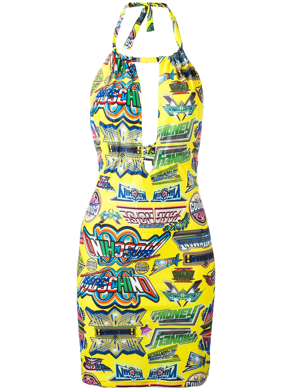 comic logo print dress