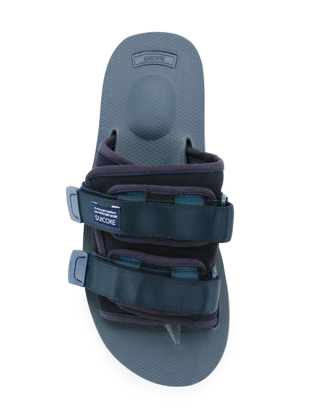 Shop Suicoke Touch-strap Slide Sandals In Blue