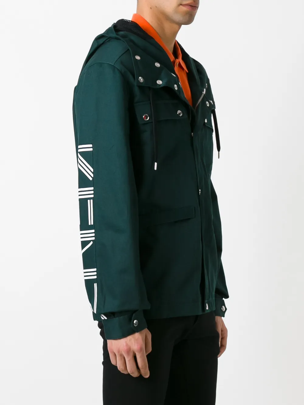 抽绳兜帽风衣夹克