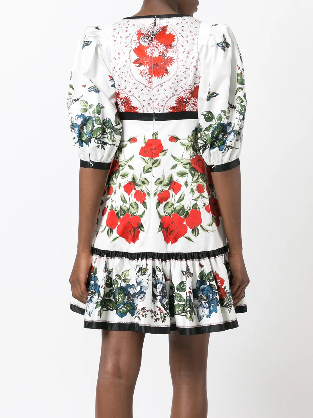 Alexander McQueen floral flared dress Wit