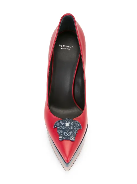 versace medusa satin platform pumps