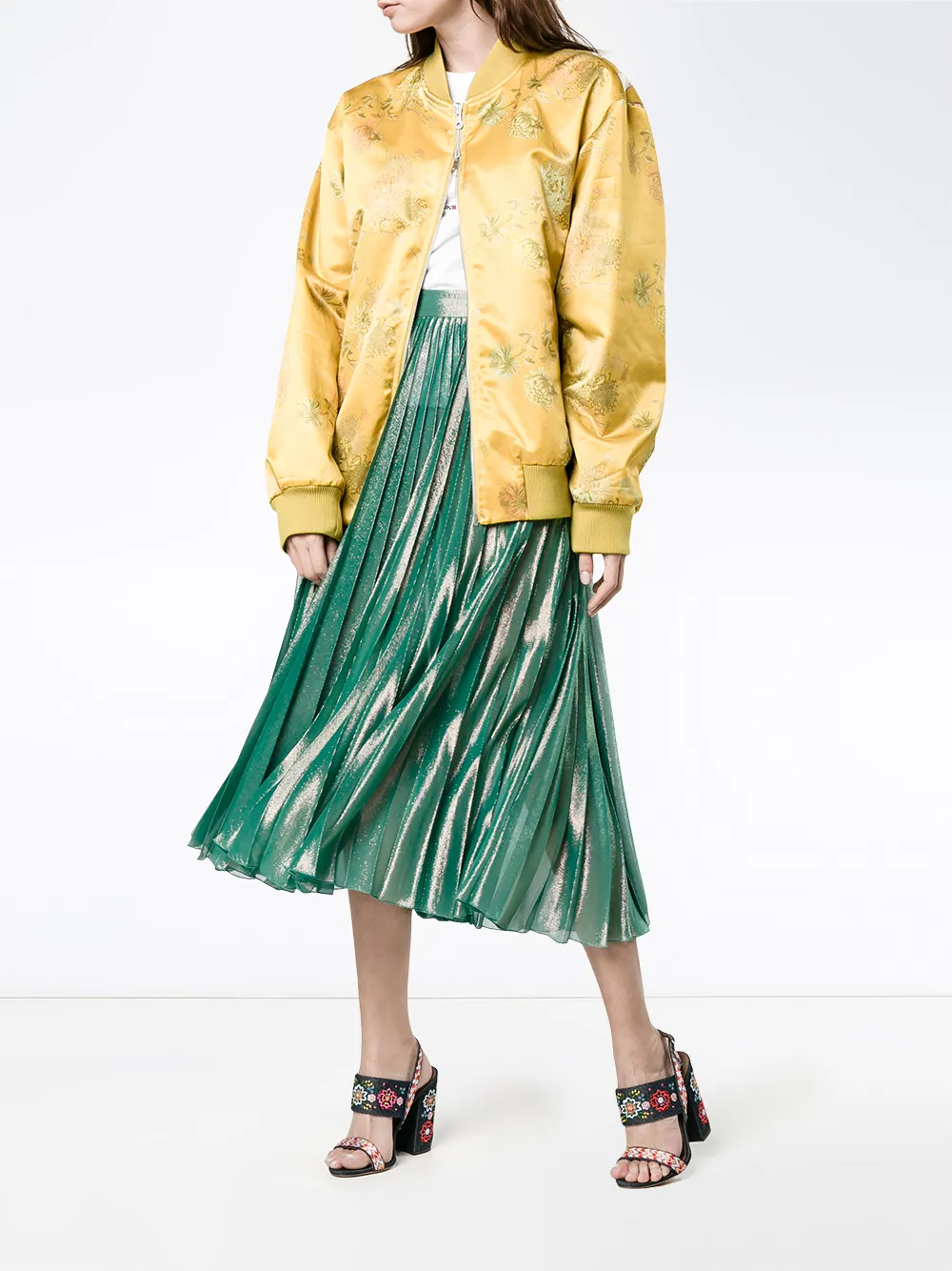 gucci 金属感百褶半身裙