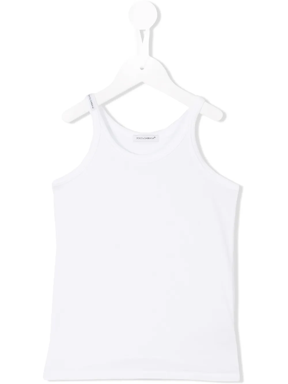 Shop Dolce & Gabbana Plain Tank Top In White