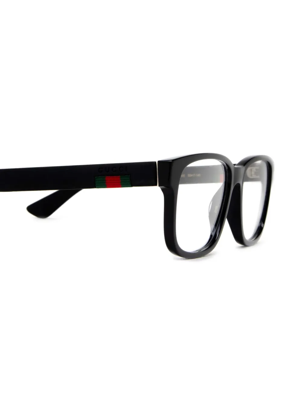  Gucci Eyewear Brille Mit Webstreifendetails   Schwarz 