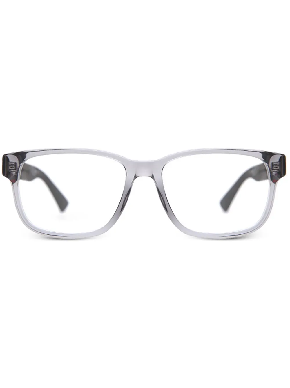 Gucci Eyewear Web trim rectangle glasses Zwart