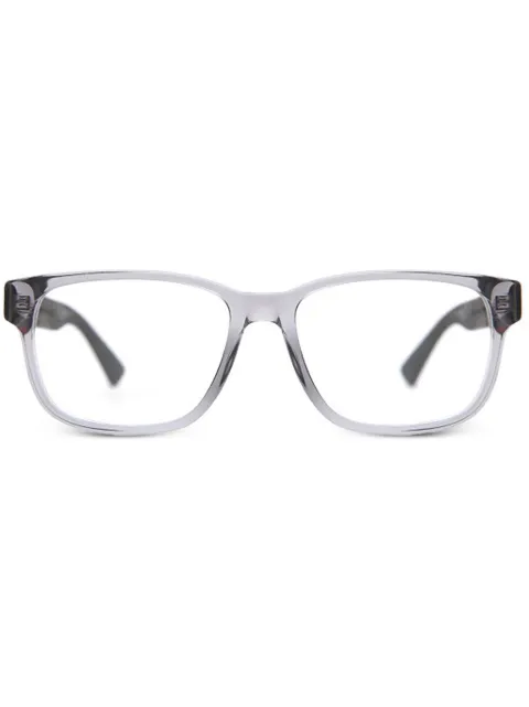 Gucci Eyewear lentes con armazón rectangular y ribete Web