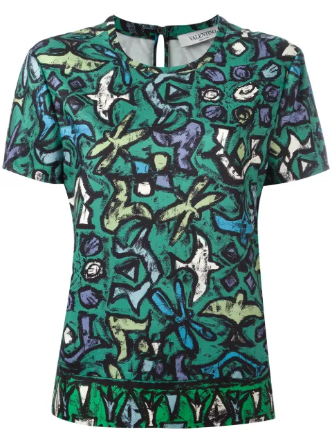Click to view more detailed imagery on our partner's website Valentino Bird Print Blouse In Green