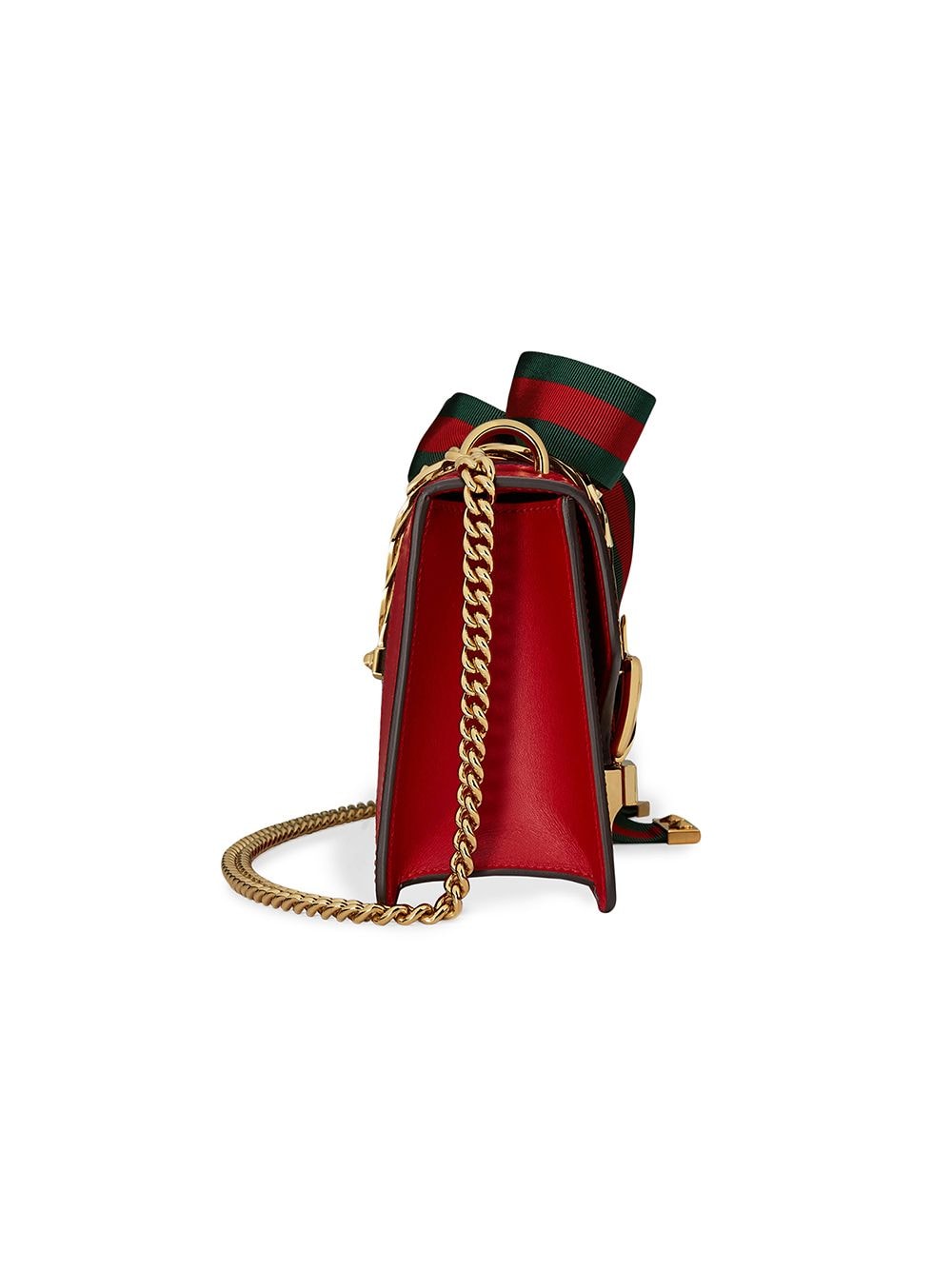 Gucci Calfskin Small Sylvie Chain Shoulder Bag Hibiscus Red