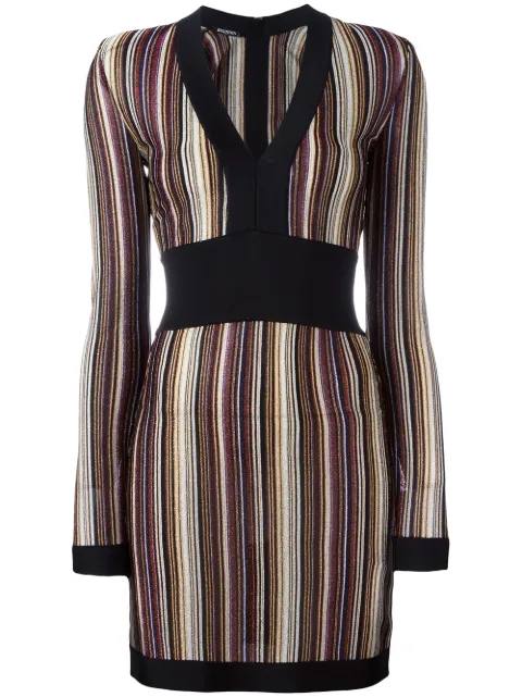 Balmain v-neck striped dress