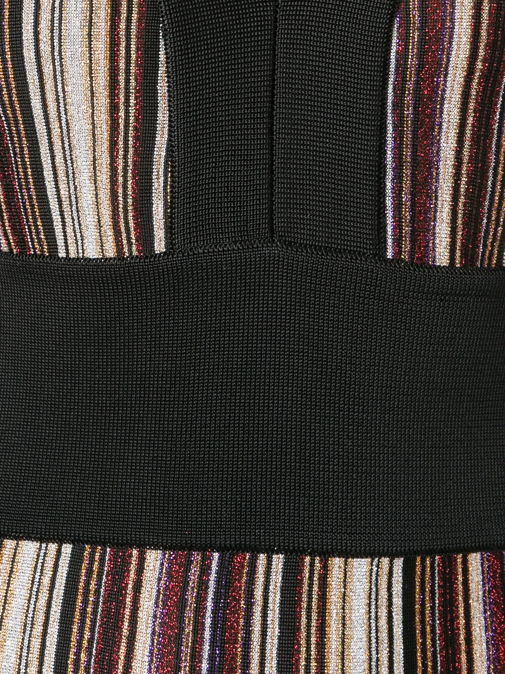 Balmain v-neck striped dress Zwart