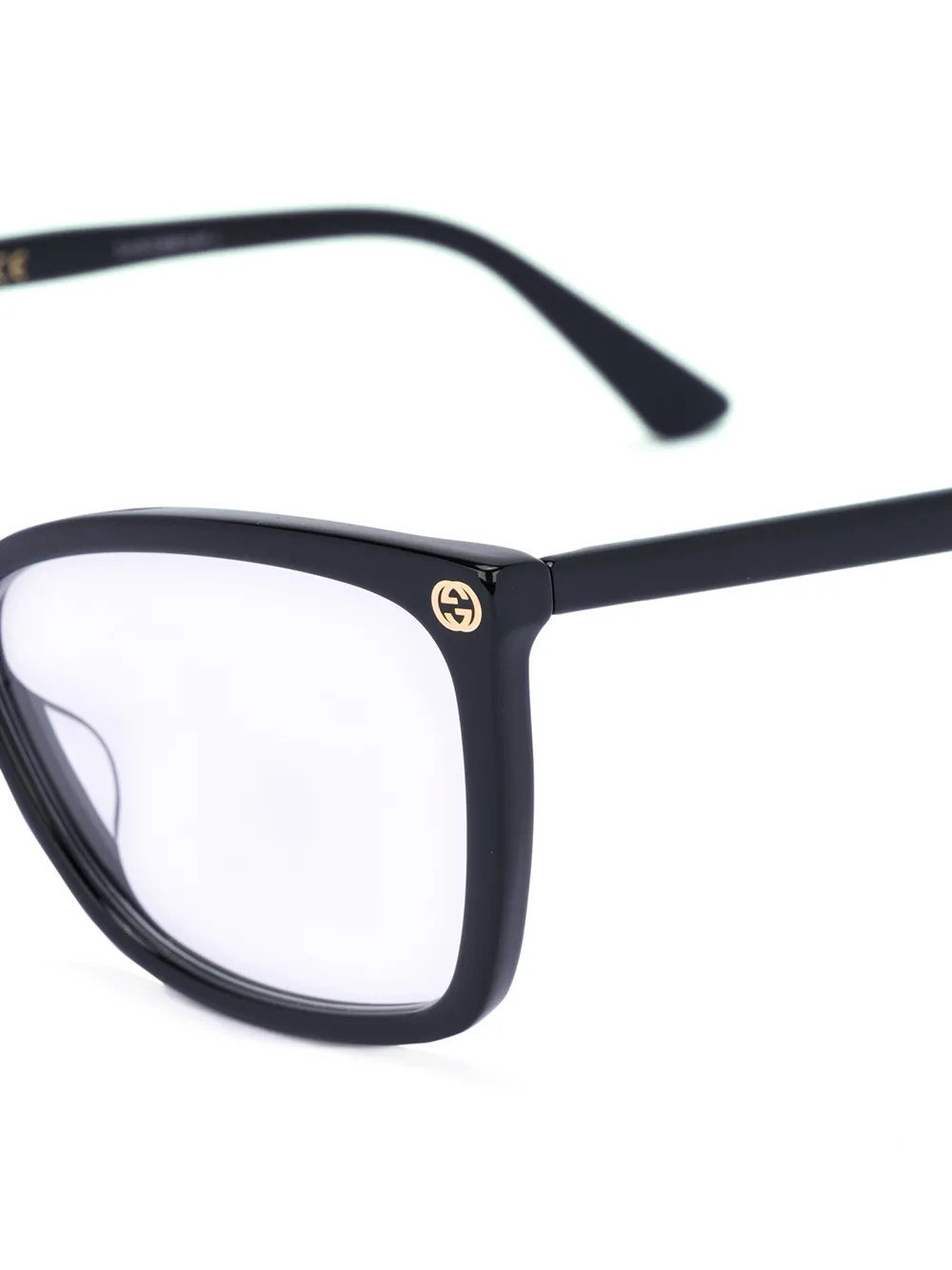 Gucci Thin Rectangular Frame Glasses In Black