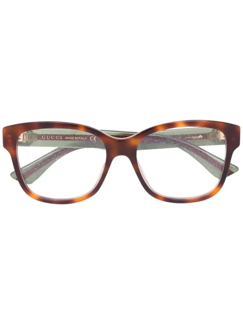 Gucci Eyewear Web arm tortoiseshell glasses