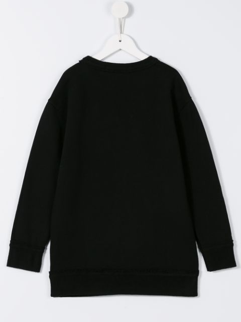 frayed edge sweatshirt dress