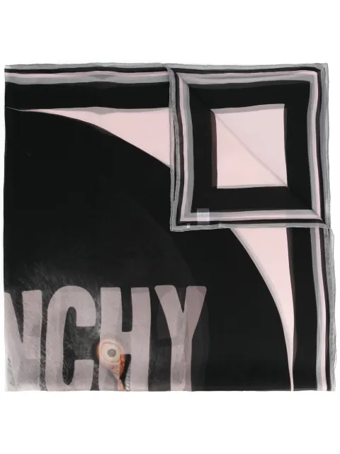 Givenchy logo flamingo print scarf