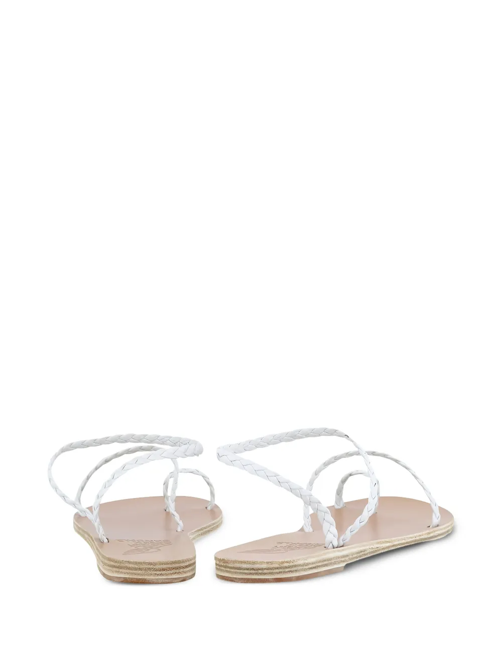 Ancient Greek Sandals gevlochten Eleftheria sandalen met bandjes Wit