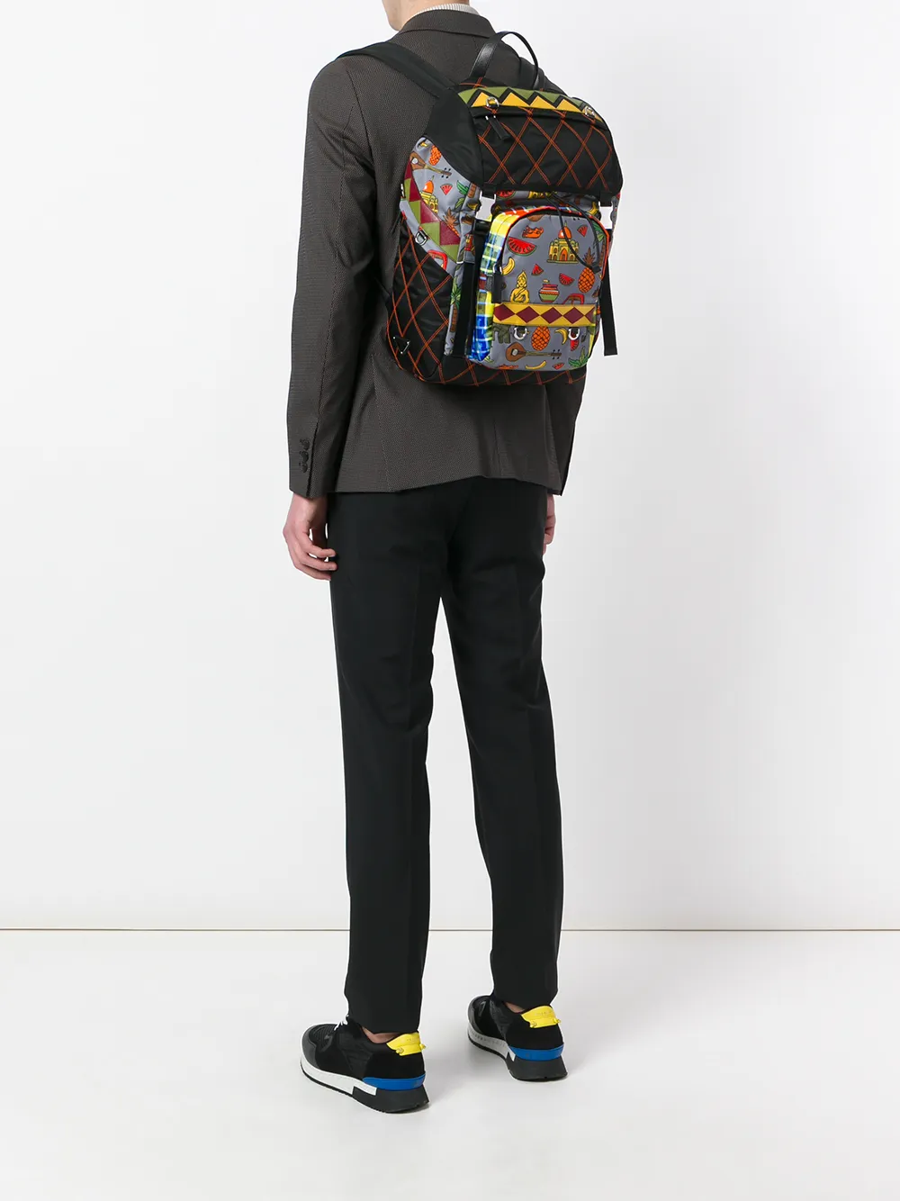Prada graphic print quilted backpack | Image 2