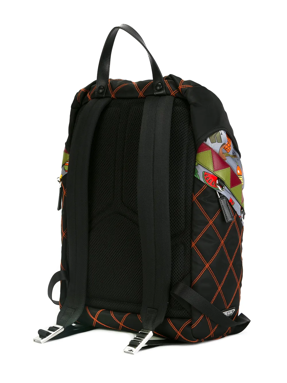 Prada graphic print quilted backpack Veelkleurig