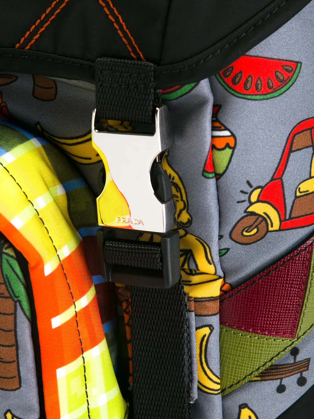 Prada graphic print quilted backpack Veelkleurig