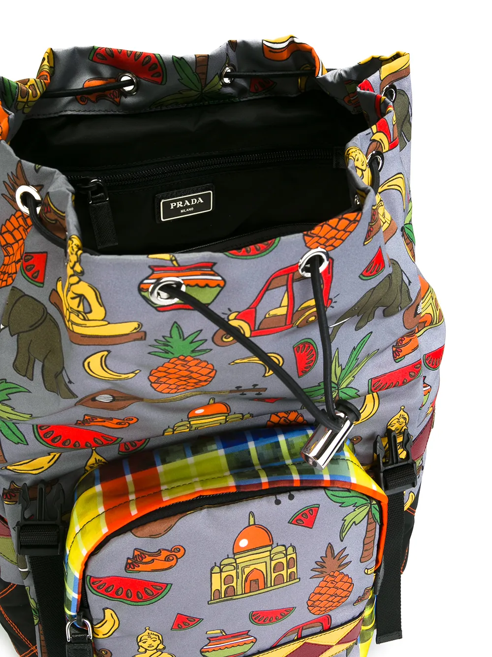 Prada graphic print quilted backpack Veelkleurig