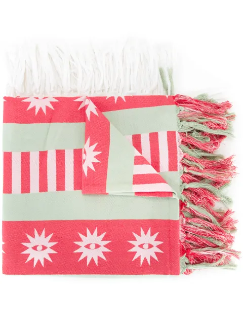 Undercover printed frayed scarf 