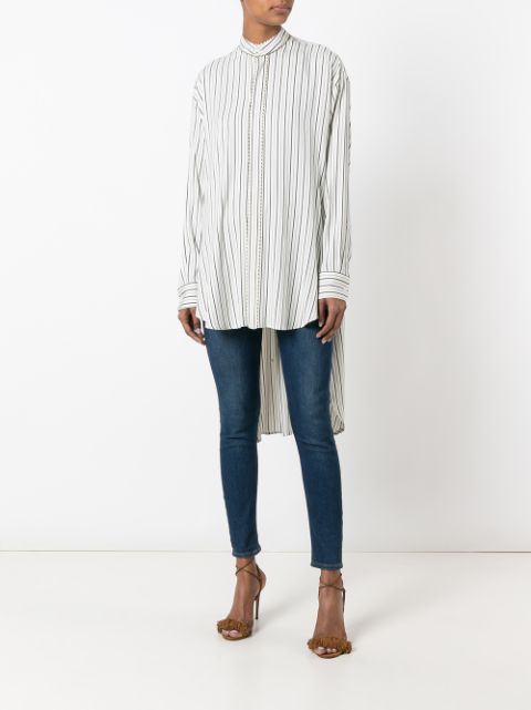 elongated button down shirt