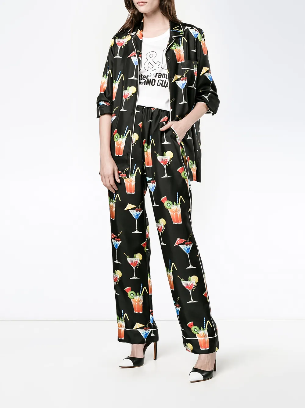 Dolce & Gabbana cocktail print pyjama trousers - Zwart