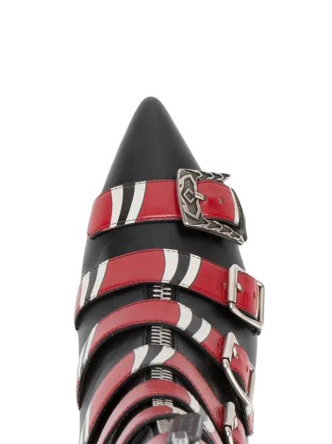 gucci leather boots with buckle