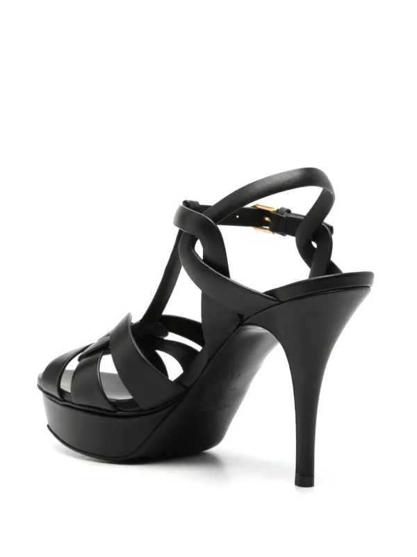 Saint Laurent 105mm Tribute Sandals | Black | FARFETCH