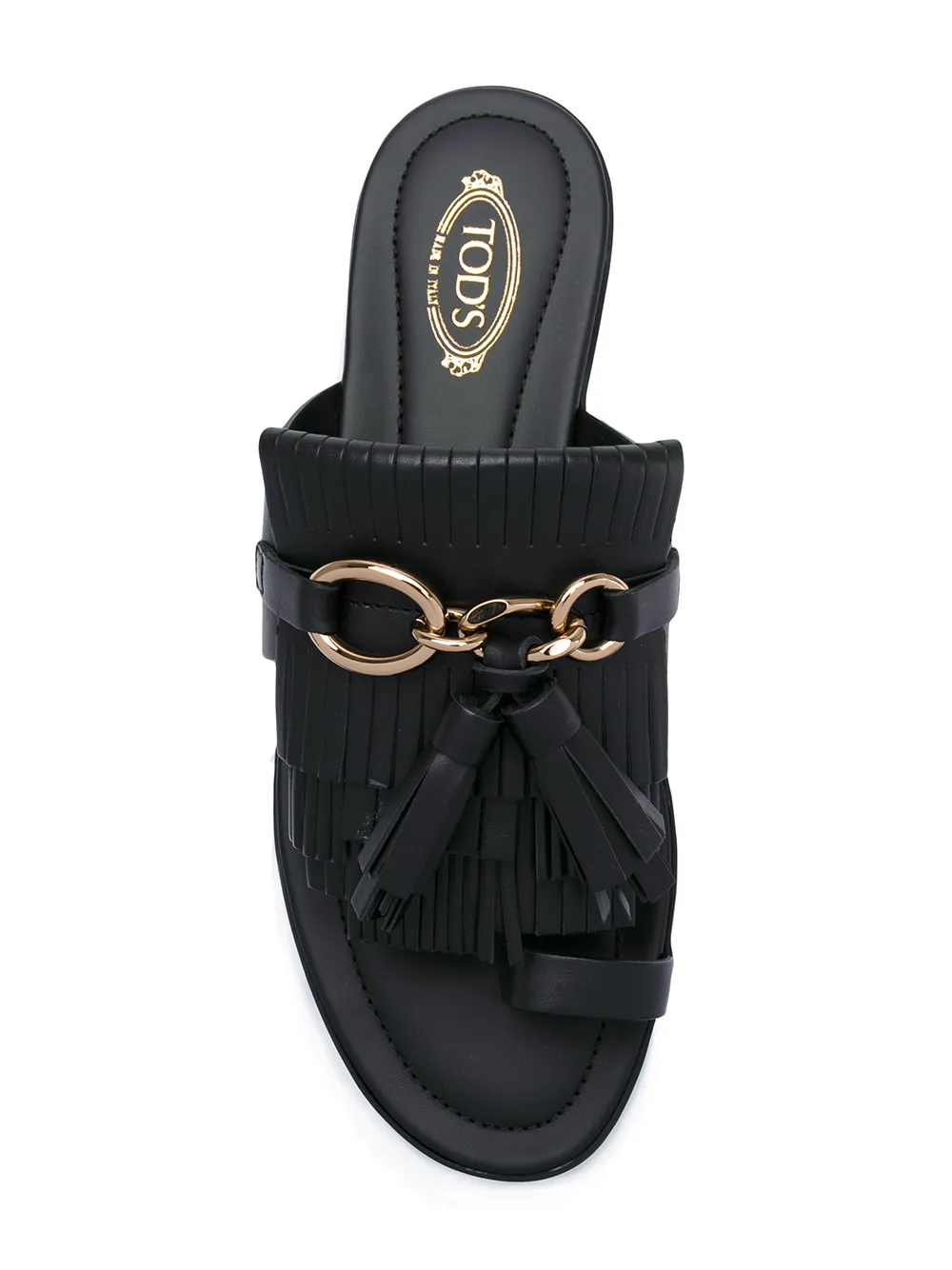 Tod's fringe sandals Zwart