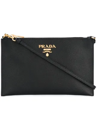 prada logo plaque clutch bag