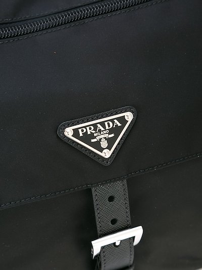 Prada logo plaque crossbody bag black | MODES Prada logo plaque crossbody bag black | MODES