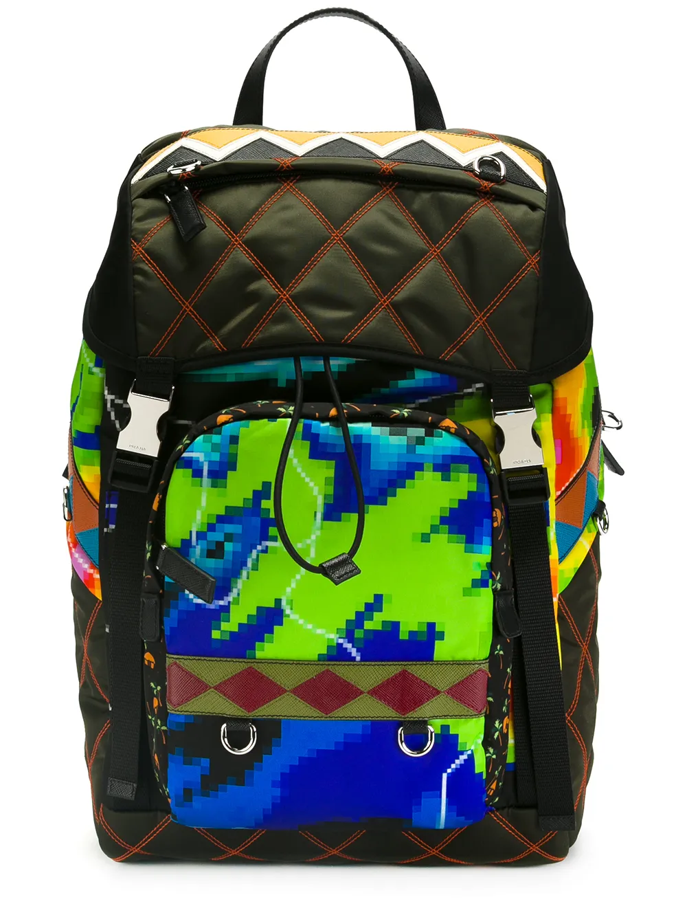 Prada graphic print quilted backpack | Multicolour | Image 1
