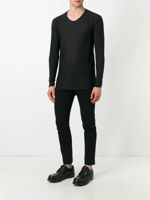 LABEL UNDER CONSTRUCTION ARCHED RAW EDGE JUMPER