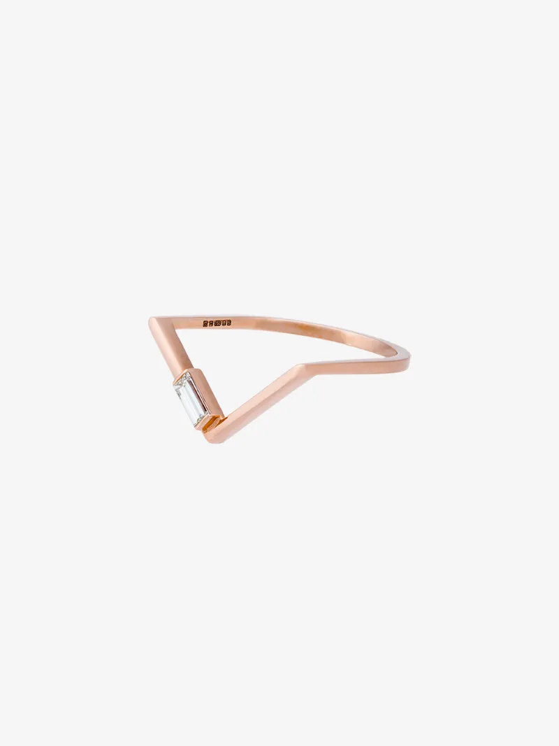 Kova diamond baguette triangle ring