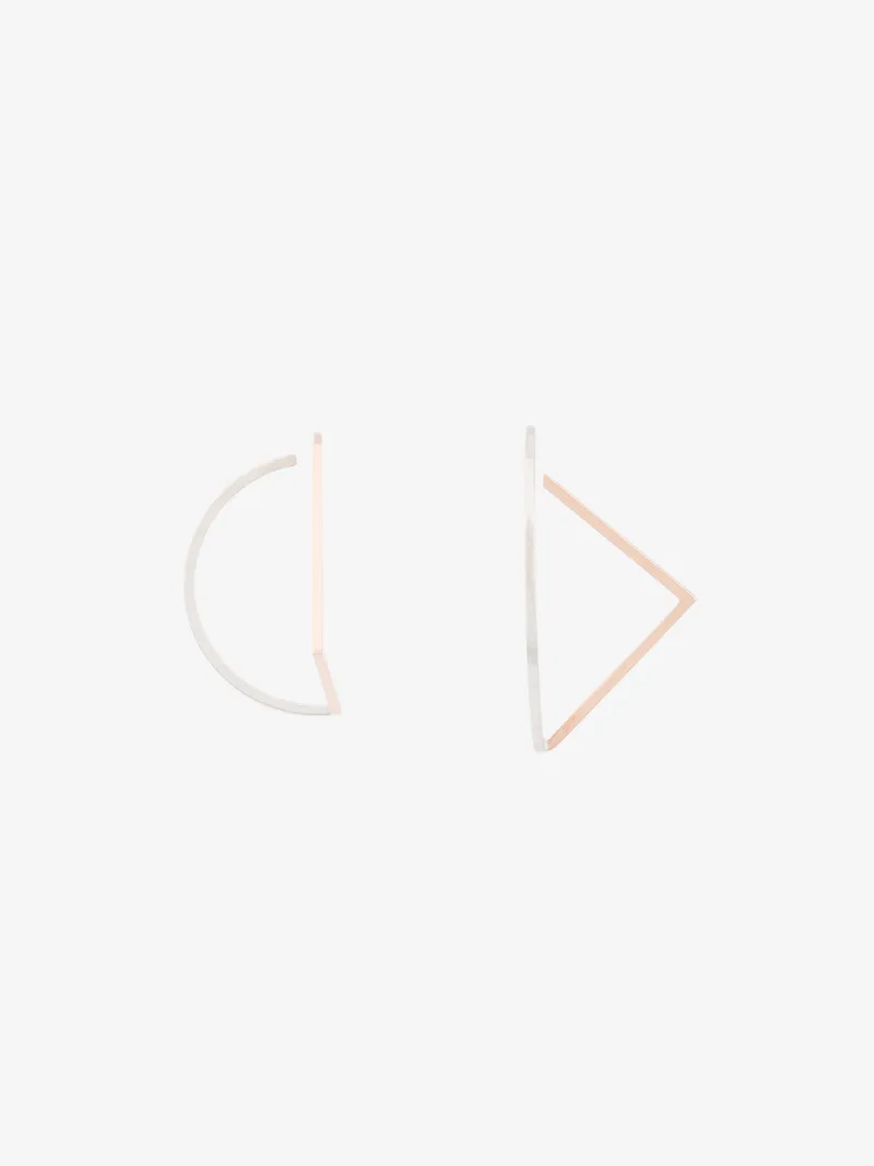 Kova Dual tone geometric earrings