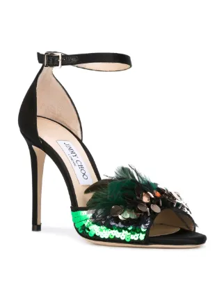 Jimmy Choo Annie 100 Sequin Sandals - Farfetch