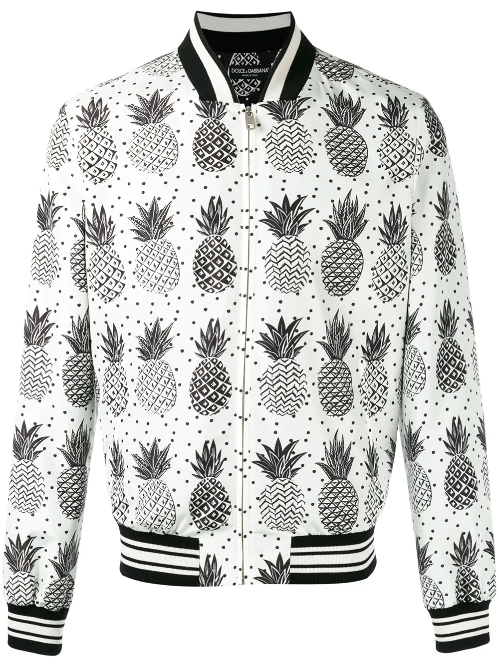 Dolce & Gabbana Bomberjacke mit Ananas-Print - Schwarz