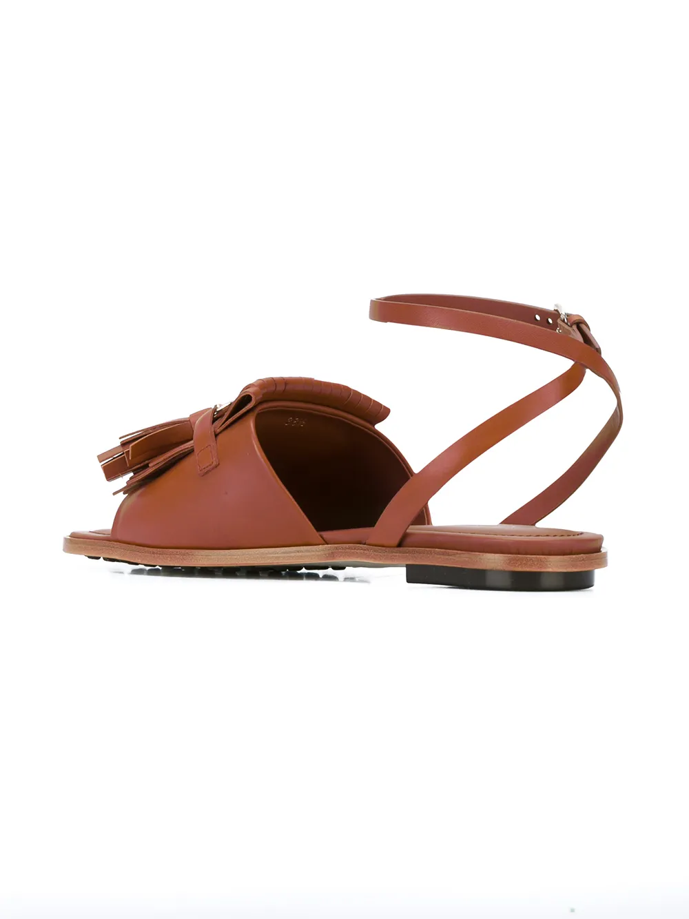 Tod's platte sandalen met franjes Bruin