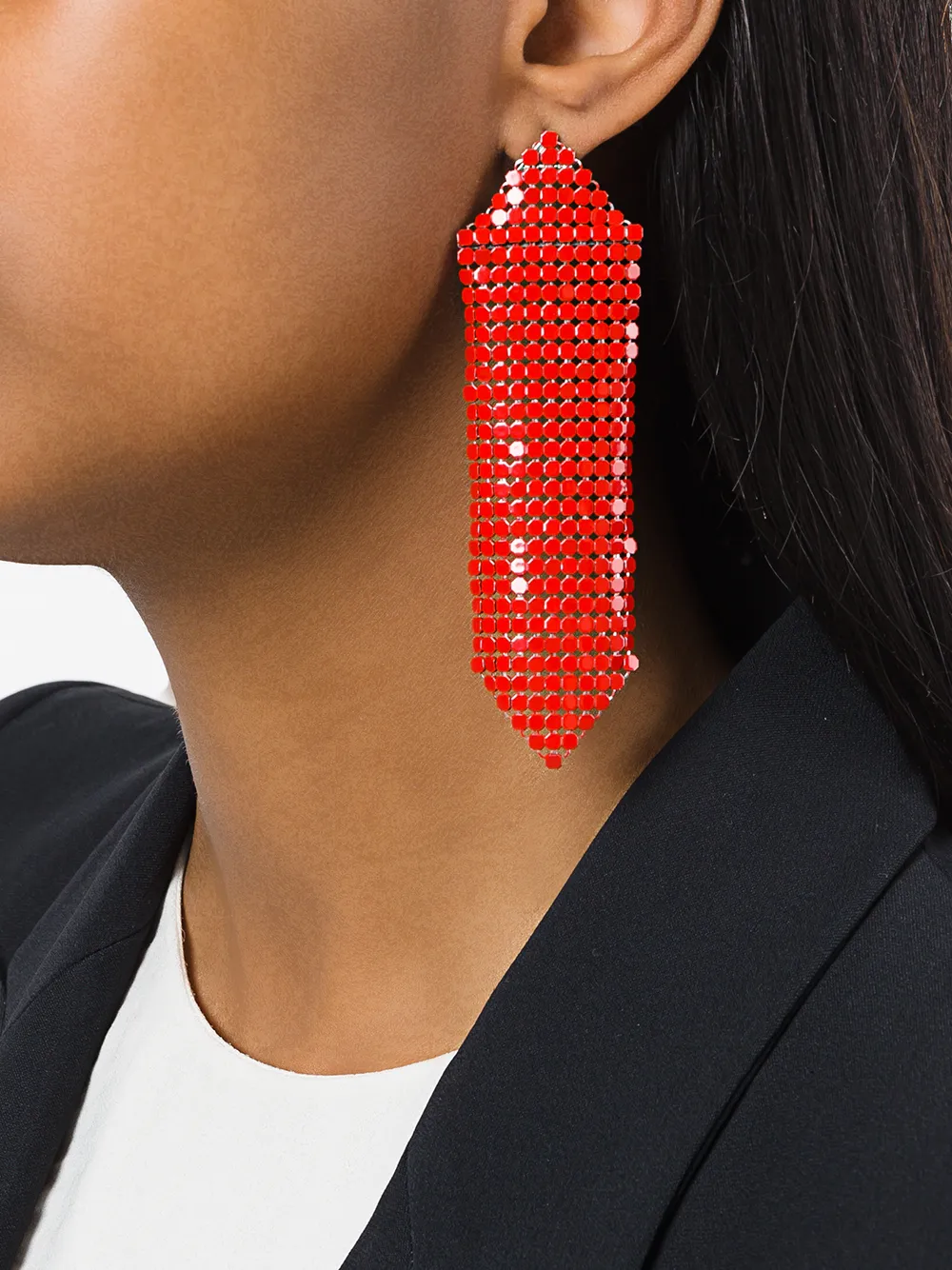 Rabanne oversized earring - Rood
