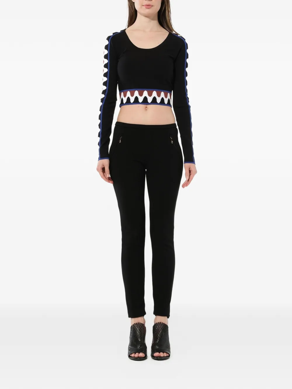PUCCI wave pullover crop top Zwart