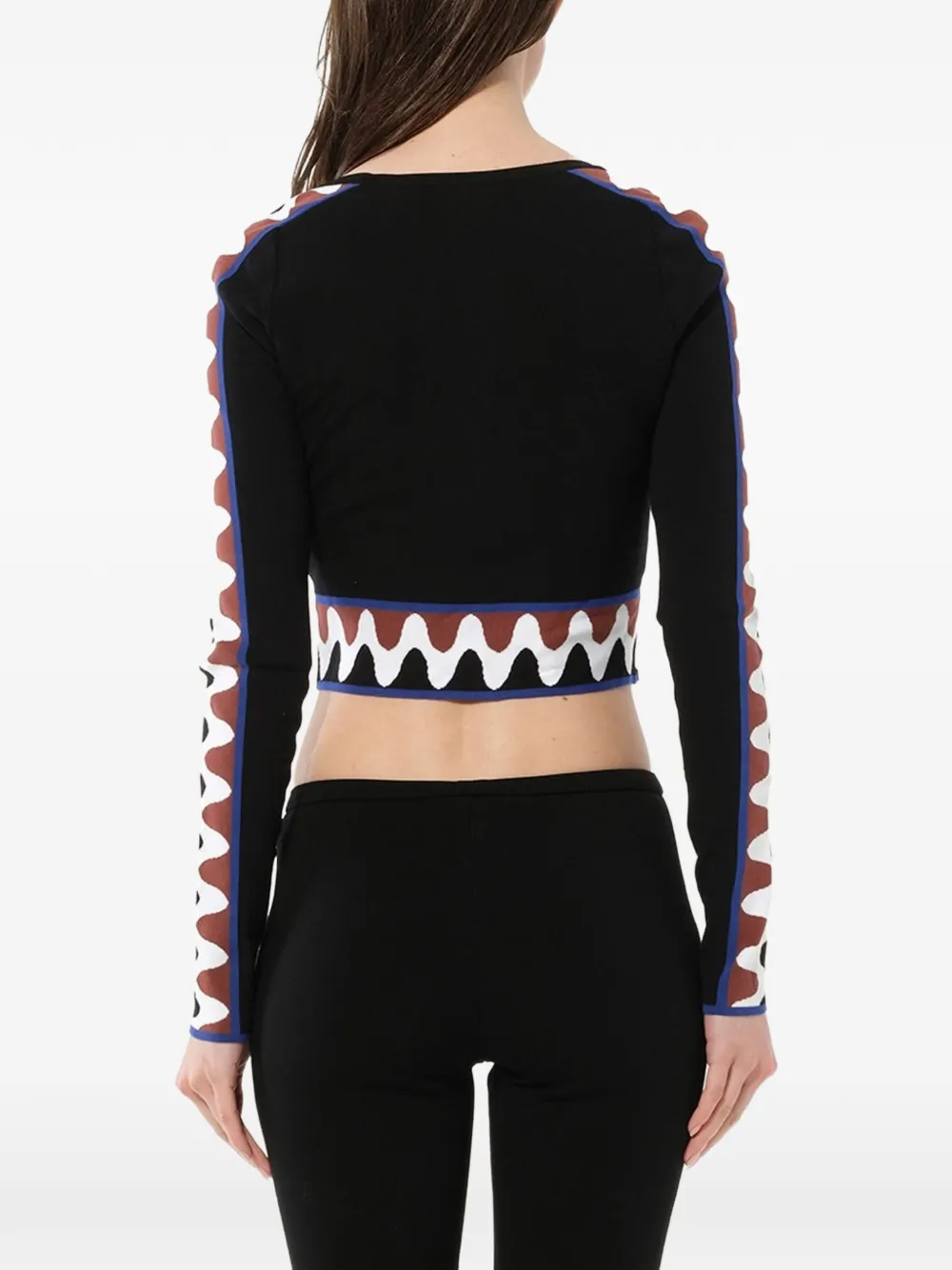 PUCCI wave pullover crop top Zwart