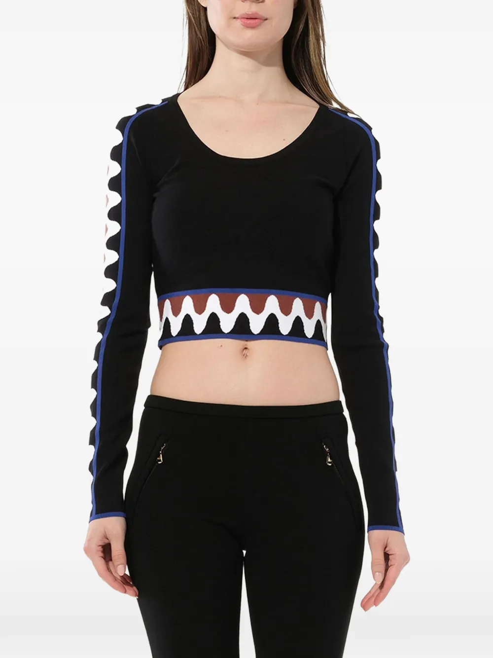 PUCCI wave pullover crop top - Nero