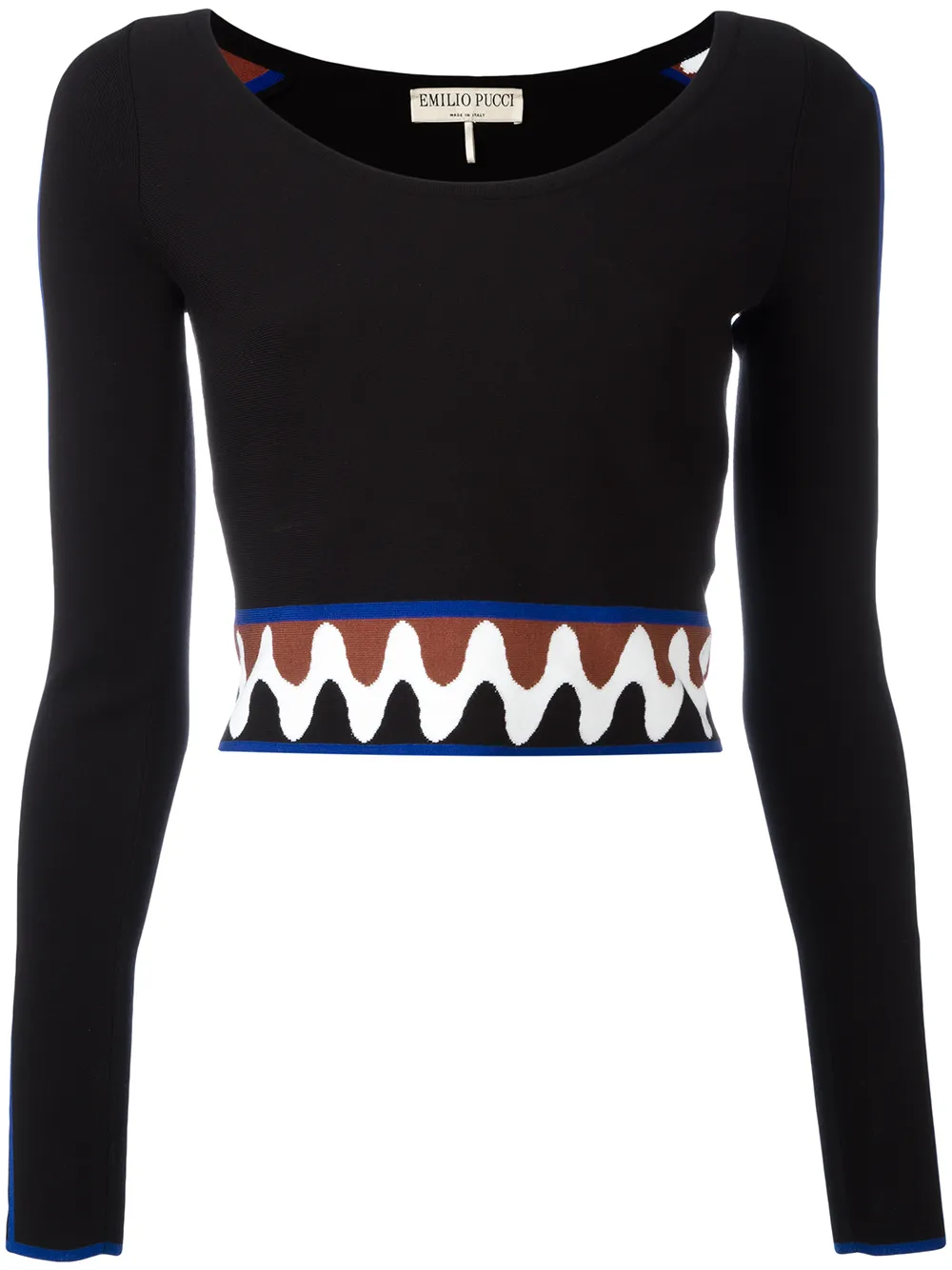 PUCCI wave pullover crop top | Black | Image 1