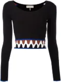 PUCCI wave pullover crop top - Black