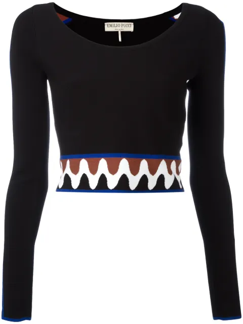 PUCCI wave pullover crop top